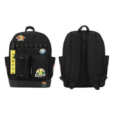 Pokémon Character Patches 19” Black Backpack