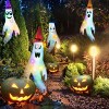 Racxily 4Pcs Halloween Ghosts With Witch Hats Windsocks Hanging Decoration With Colorful LED Light Outdoor Flag Wind Socks - 3 of 4