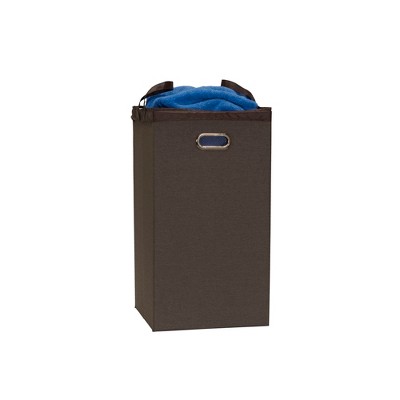 Cobblestone Gray-Brown Collapsible Laundry Hamper with Lid