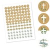Big Dot of Happiness Elegant Cross - Religious Party Round Candy Sticker Favors - Labels Fits Chocolate Candy (1 sheet of 108) - 2 of 4