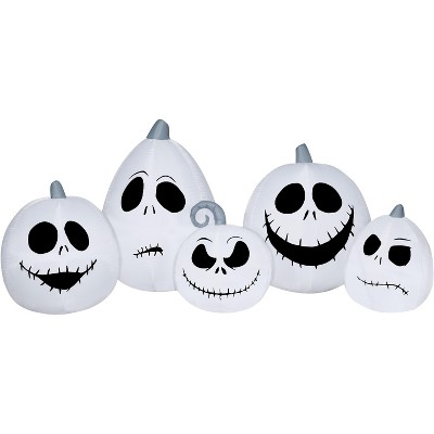 Gemmy Airblown Inflatable Jack Skellington White Pumpkin Collection, 3.5 ft Tall,