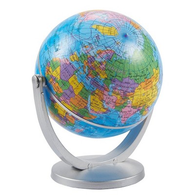 World Globe – 4-inch Globe of The World with Stand, Spinning Rotating Globe for Kids, Geography Teachers, Parents as Home, Classic Blue, 5 inches Tall