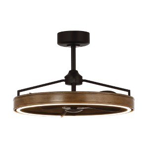 Parrot Uncle 27" Rustic Black Downrod Mount Fandelier LED Ceiling Fan - 1 of 4
