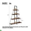 56" 4-Tier A-Frame Ladder Bookcase – Narrow Space-Saving Shelf for Books, Plants & Decor, Metal Frame with Engineered Wood Shelves - 2 of 4