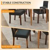 coucheta Upholstered Dining Chair, Button Backrest Chair, Wood Legs Chair, Comfortable Dining Chair, Linen Upholstered Chair - 4 of 4