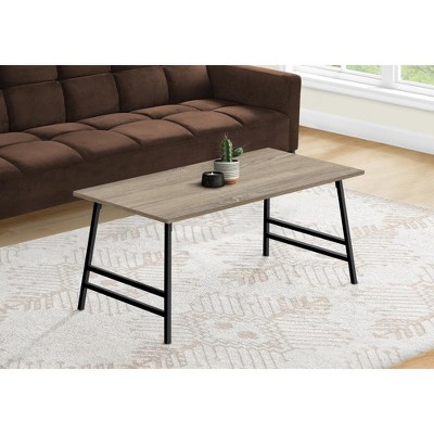 Coffee Table, Accent, Cocktail, Rectangular, Living Room, 40inl, Brown Laminate, Black Metal, Contemporary, Modern