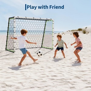 Portable 3-in-1 Soccer Goal Net with Rebound & Passing Trainer, Backyard Football Practice for All Ages - 1 of 4
