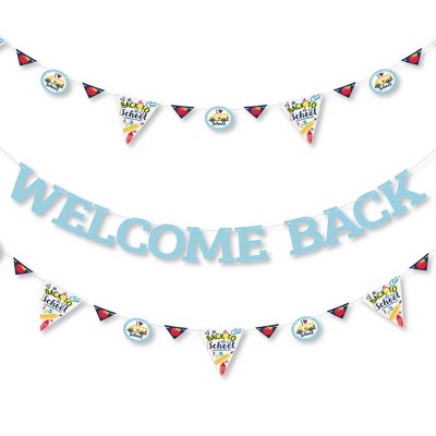 Big Dot of Happiness Back to School - First Day of School Classroom Letter Banner Decoration - 36 Banner Cutouts and Welcome Back Banner Letters