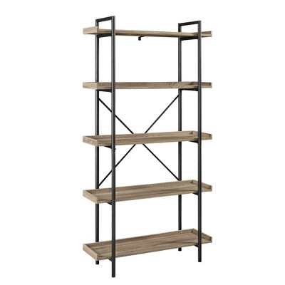 Homcom 75.5h Bookcase 6 Shelf S-shaped Bookshelf Wooden Storage Display  Stand Shelf Organizer Free Standing Oak : Target