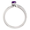 Pompeii3 1/2 Ct Amethyst Pear Shape Unique Diamond Ring 14k White Gold - 2 of 4