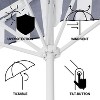JONATHAN Y Beverly 9 ft. Designer Classic Scalloped Fringe Half Market Patio Umbrella with Crank, Push Button Tilt and UV Protection - 2 of 4