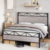 Whizmax Bed Frame with Rustic Wood Headboard, Metal Platform Bed Frame Heavy Duty, Sturdy Steel Slat Support - 2 of 4