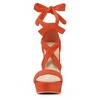 Allegra K Women's Open Toe Soft Insole Lace Up Platform Block Heel Sandals - 2 of 4