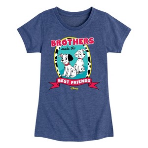 Girls' - 101 Dalmatians - Brothers Make the Best Friends Fitted Short Sleeve Graphic T-Shirt - 1 of 4