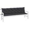 vidaXL Garden Bench Cushions 2pcs Black 78.7"x19.7"x2.8" Oxford Fabric - Patio, Indoor/Outdoor Use, Water-Resistant - 3 of 4