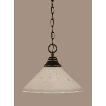 Toltec Lighting Any 1 - Light Pendant in  Matte Black with 12" Frosted Crystal Shade