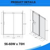 NicBex Shower Door 70"H Frameless Shower Doors Double Sliding Shower Door with Premium 5/16" (8mm) Thick Tempered Glass Door - 3 of 4
