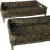 HomeRoots Set of Two Brown And Gray Rattan Hand Finished Serving Tray With Handles - 4 of 4