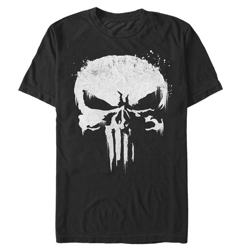 Men's Marvel Punisher Streaked Skull Symbol T-Shirt, 1 of 6