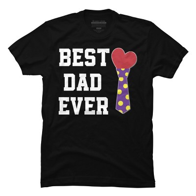 Men's Design By Humans Best Dad Ever Heart Tie By sukhendu12 T-Shirt