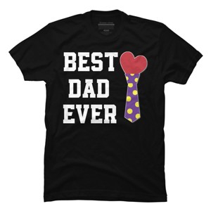 Men's Design By Humans Best Dad Ever Heart Tie By sukhendu12 T-Shirt - 1 of 2