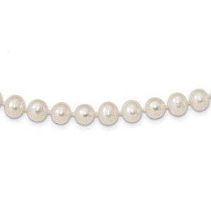 Black Bow Jewelry 7-8mm, White FW Cultured Pearl & Sterling Silver Clasp Necklace - 1 of 4