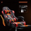 FONTOI Office Chair with Footrest and Removable Headrest and Waist pillow, Leather Recliner with Fixed-up Armrests, Red, 27.55"*48.62"*27.55" - 4 of 4