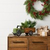 Vintage Style Metal Pick Up Truck with Wood Bed 18"L - 2 of 3