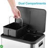 8 Gallon/30 L Dual Trash and Recycling Bin Pedal Stainless Steel Trash Can w/ Soft-Close Lid - 3 of 4