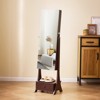 VEVOR Mirror Jewelry Cabinet, Standing Mirror with Storage, Lockable Jewelry Mirror Organizer with Full Length Mirror, Velvet Lining, Brown - 2 of 4