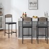 Bar Stools, Set of 2-4 PU Upholstered Barstools, 25.2 Inch Modern Counter Height Barstools with Back and Footrest, Dining Chairs - 3 of 4