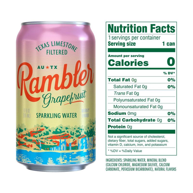 Rambler Grapefruit Sparkling Water - 8pk/12 fl oz Cans, 5 of 6