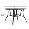 Aluminum Round Kitchen Dining Table for 4,Garden Metal Dining Table,Outdoor Patio Dining Table with Center Umbrella Holder-Coolbibila - 4 of 4