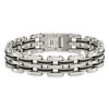 Chisel Stainless Steel Brushed and Polished with Black Rubber 8.75" Link Bracelet - 4 of 4