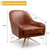 Pellebant Swivel Club Chair PU Leather Leisure Armchair Upholstered Accent Chair Brown - 3 of 4