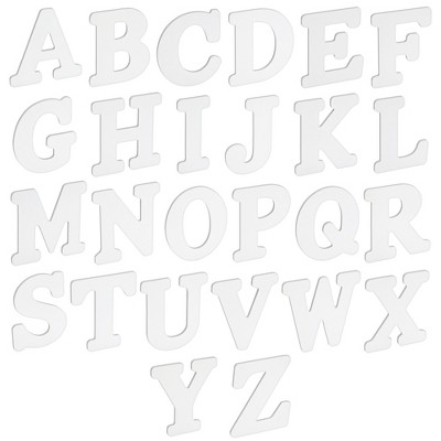 Bright Creations 26 Pieces Big Wooden Letters for Craft Projects, 6-Inch Wood Alphabet ABCs for Wall Decorations, 1/4-Inch Thick, White