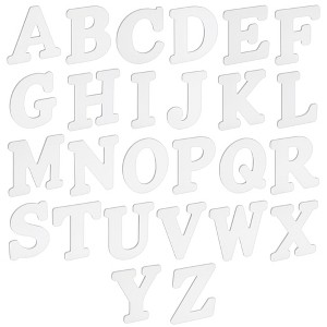Bright Creations 26 Pieces Big Wooden Letters for Craft Projects, 6-Inch Wood Alphabet ABCs for Wall Decorations, 1/4-Inch Thick, White - 1 of 4