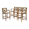 Christopher Knight Home Perla Outdoor Acacia Wood 28.5 Inch Barstools with Cushion (Set of 4) - 2 of 4