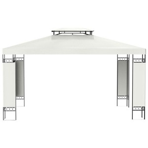 Resenkos Outdoor Garden Gazebo, Sunshade Gazebo Canopy,13' x 10' Patio Gazebo Outdoor Canopy Shelter w/ Double Vented Roof, Cream White - 1 of 4