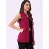 INSPIRE CHIC Women's Sleeveless Casual Button-Down Side Pockets Long Jean Vests - 2 of 4