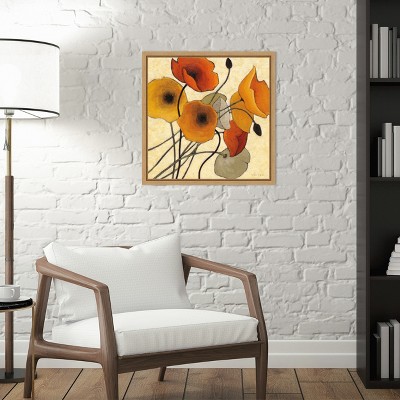 Vibrant Orange and Yellow Poppies Canvas Wall Art Print