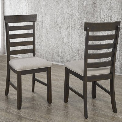Brassex Set of 2 Ediva Dining Chairs Espresso