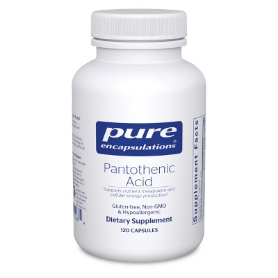Pure Encapsulations Pantothenic Acid - Hypoallergenic Supplement Supports Cellular Energy Production, Adrenal and Cardiovascular Health - 120 Capsules