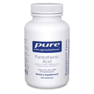 Pure Encapsulations Pantothenic Acid - Hypoallergenic Supplement Supports Cellular Energy Production, Adrenal and Cardiovascular Health - 120 Capsules - 1 of 4
