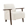 PAGED Corduroy Accent Chairs,Arm Chair with Solid Wood Arms and Legs in Brown Finish,Comfy Chairs for Living Room,Bedroom - 2 of 4