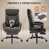 Big and Tall Office Chair 500LBS With footrest, Ergonomic Leather Executive Chair with Adjustable Height & Flip-up Armrests, Wide Reclining - 3 of 4