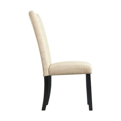 Felicia Transitional Beige Linen High-Back Side Chair
