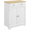 NicBex 26.8"/33.5" Modern 2-Doors Sideboard,Kitchen Storage Cabinets with 2 Drawers and Solid Wood Countertop for Kitchen and Dining Room,White/Black - 2 of 4