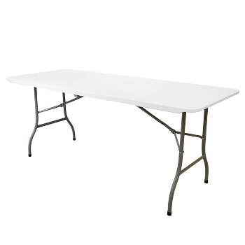 Elama 8 Foot Plastic Folding Table in White