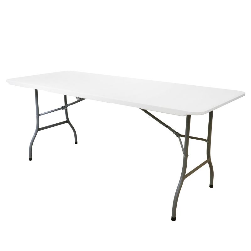 Elama 6 Foot Plastic Folding Table in White, 1 of 7
